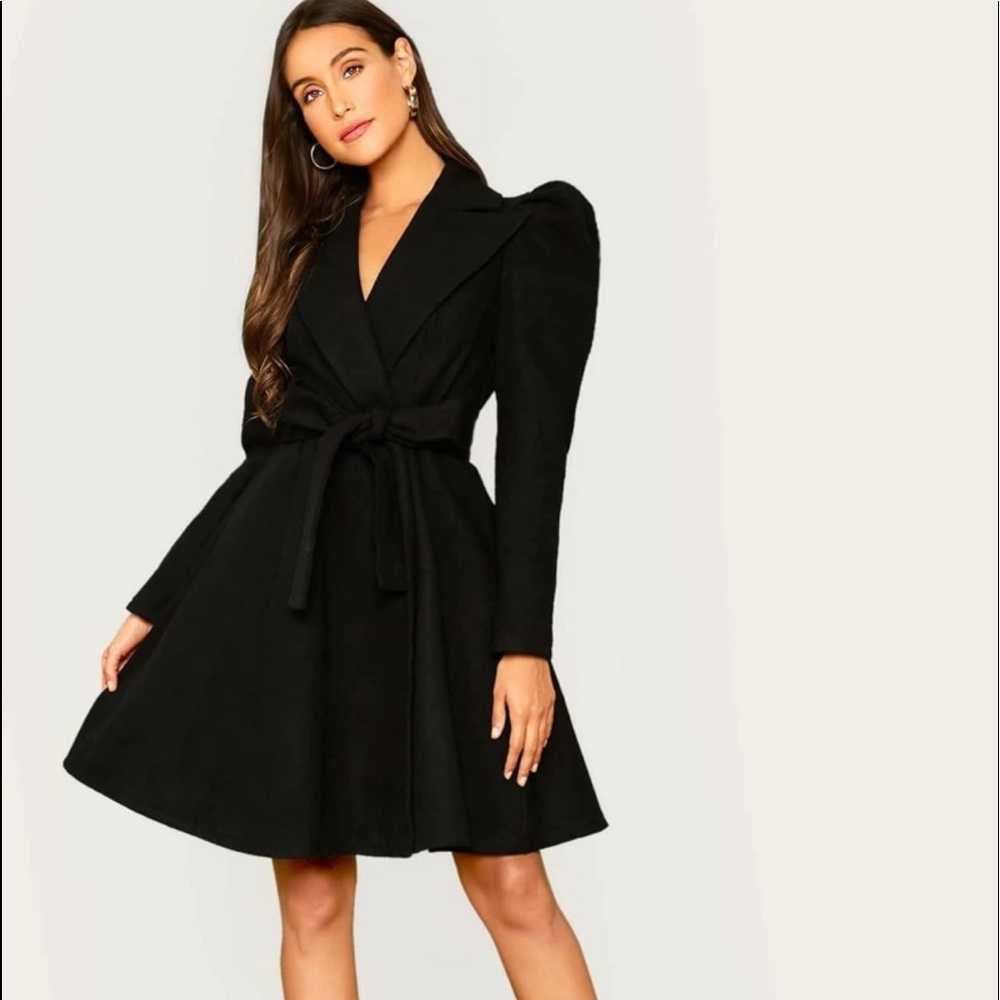 Cute Belted Peacoat
